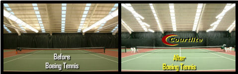 Boeing Tennis Court Lighting Before and After Boeing Tennis Court Lighting Before and After